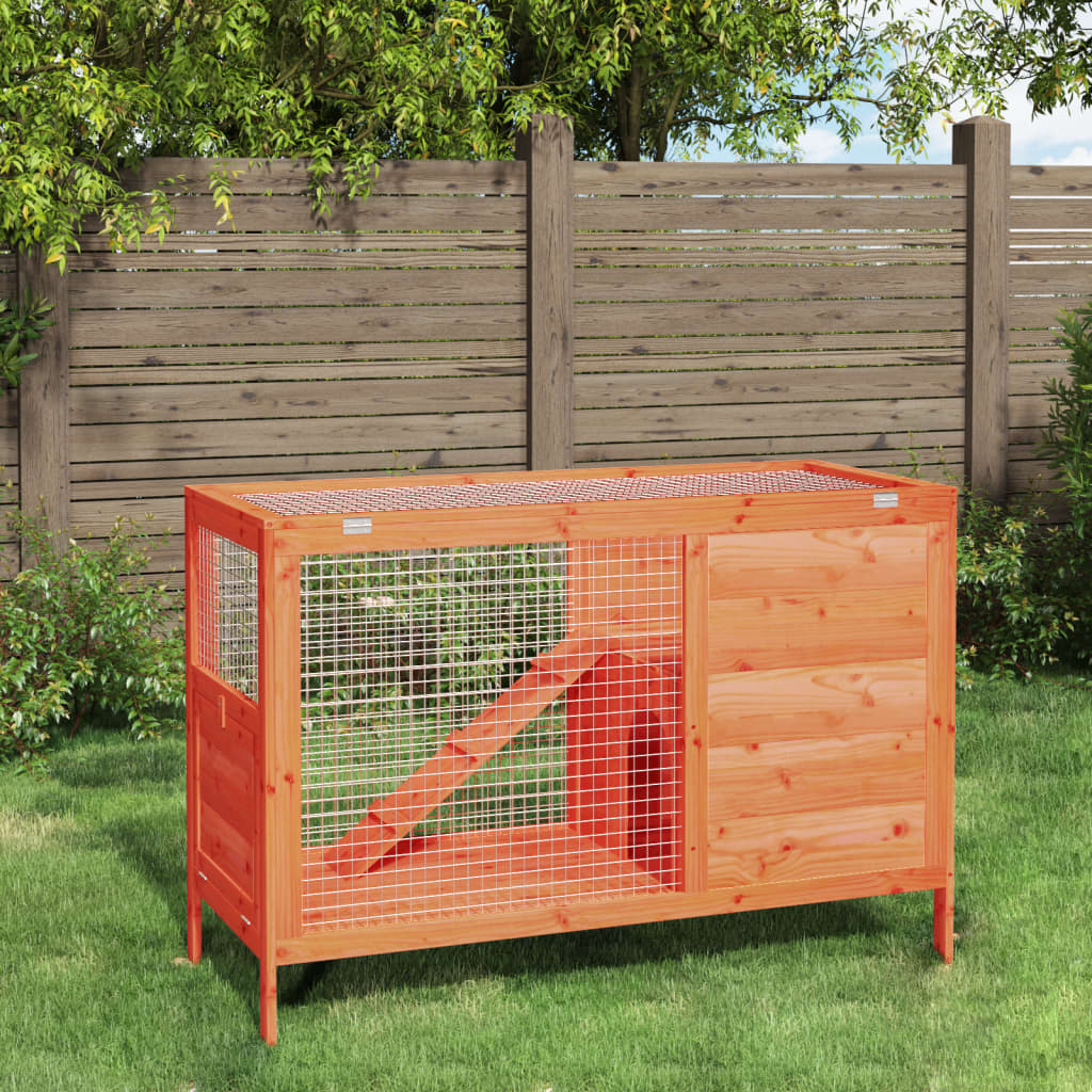 Vidaxxl Kaninchenstall 103x44x69,5 cm massives Kiefernholz braun