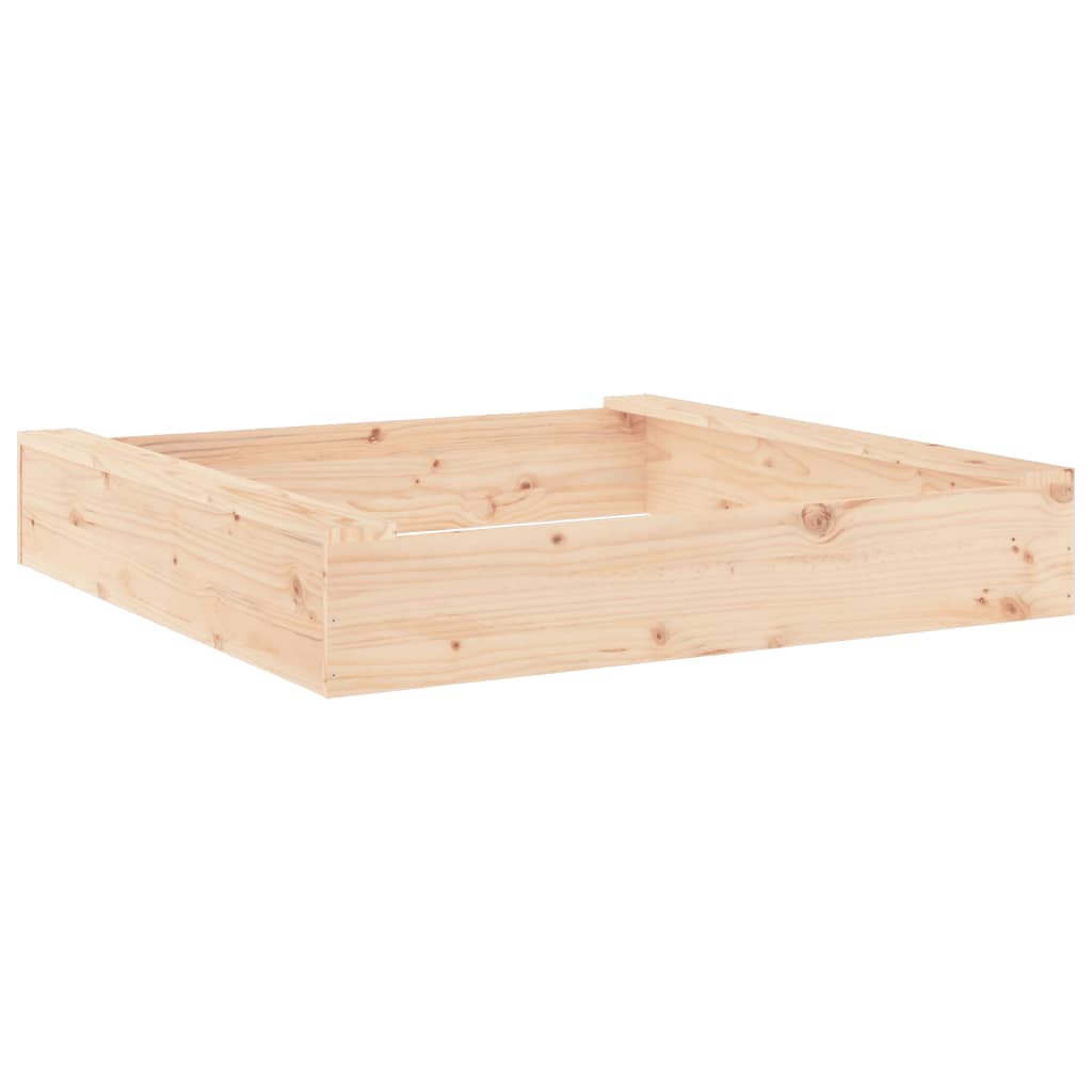 VidaXL Sandkasten mit Bänken quadratisch aus massivem Kiefernholz