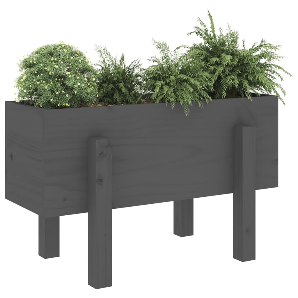 Vidaxx Pflanzgefäß 62x30x38 cm massives Kiefernholz grau