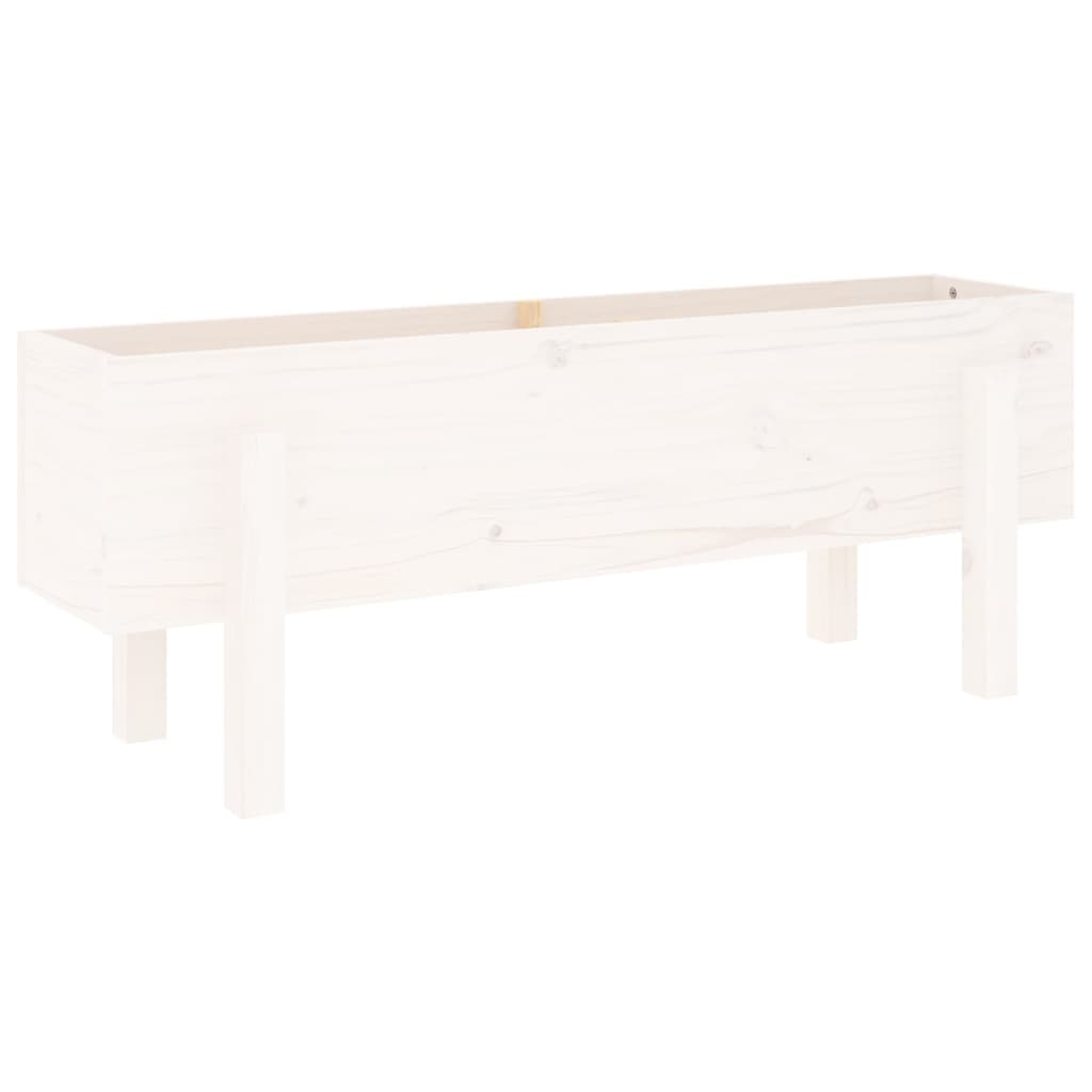 Vidaxl plantenbak verhoogd 101x30x38 cm massief grenenhout wit