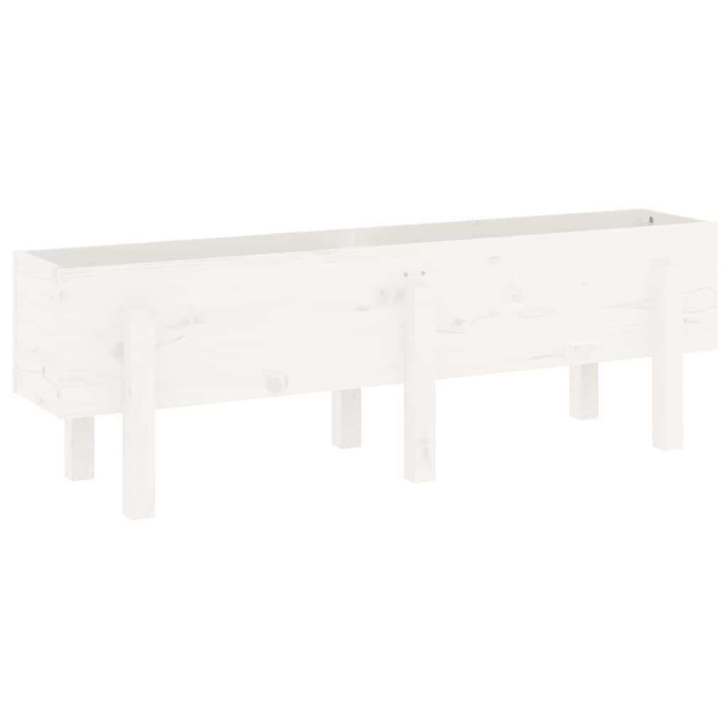 Vidaxx Pflanzgefäß erhöht 121x30x38 cm massives Kiefernholz weiß