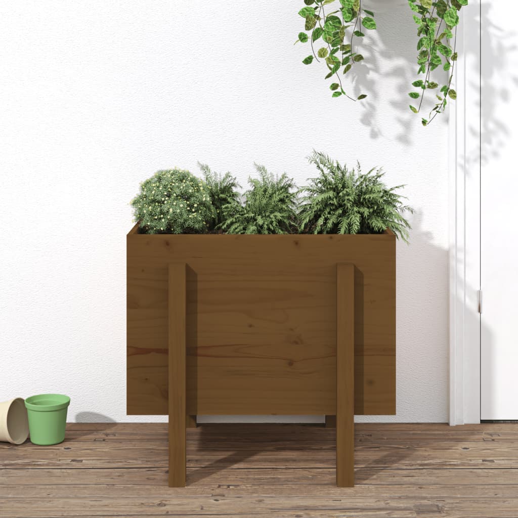 Vidaxx 810552 Pflanzgefäß 62x50x57 cm massives Kiefernholz honigbraun