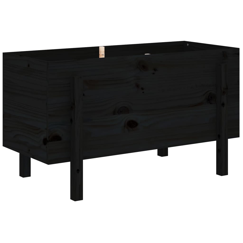 Vidaxx Pflanzgefäß erhöht 101x50x57 cm massives Kiefernholz schwarz