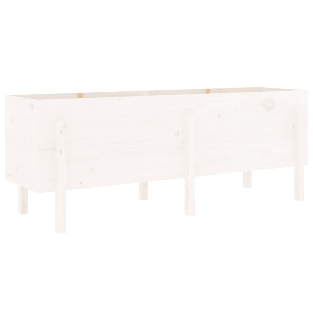 Vidaxx Pflanzkübel erhöht 160x50x57 cm massives Kiefernholz weiß
