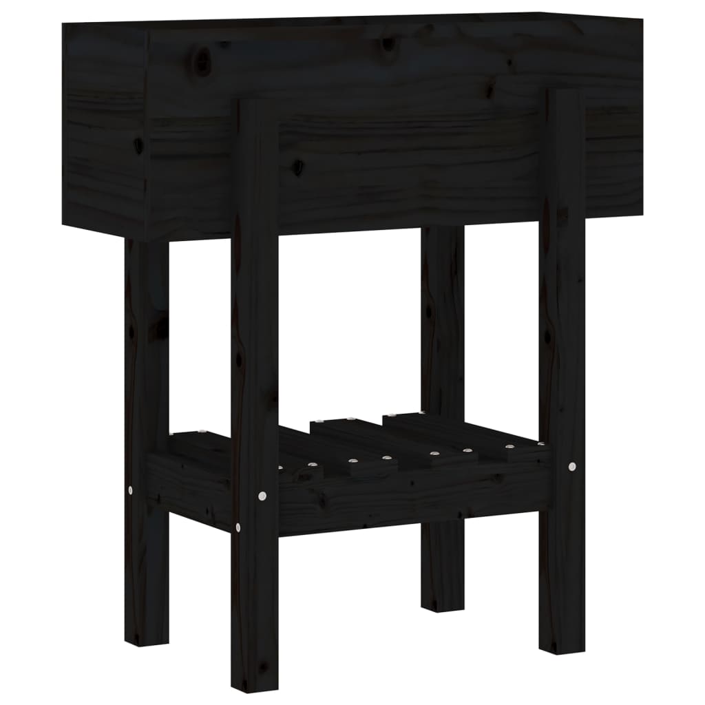 Vidaxx Pflanzgefäß 62x30x69 cm massives Kiefernholz schwarz
