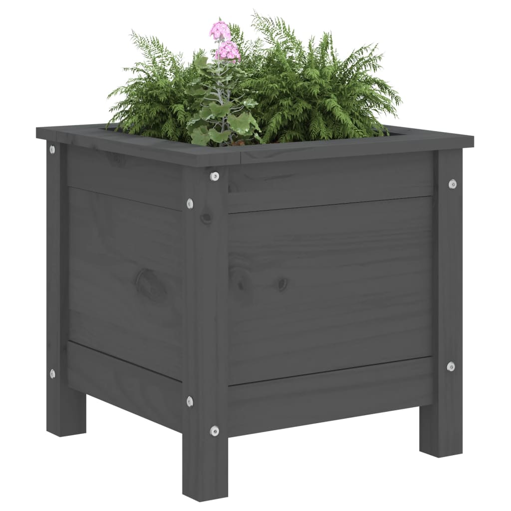 Vidaxx Pflanzgefäß 40x40x39 cm massives Kiefernholz grau