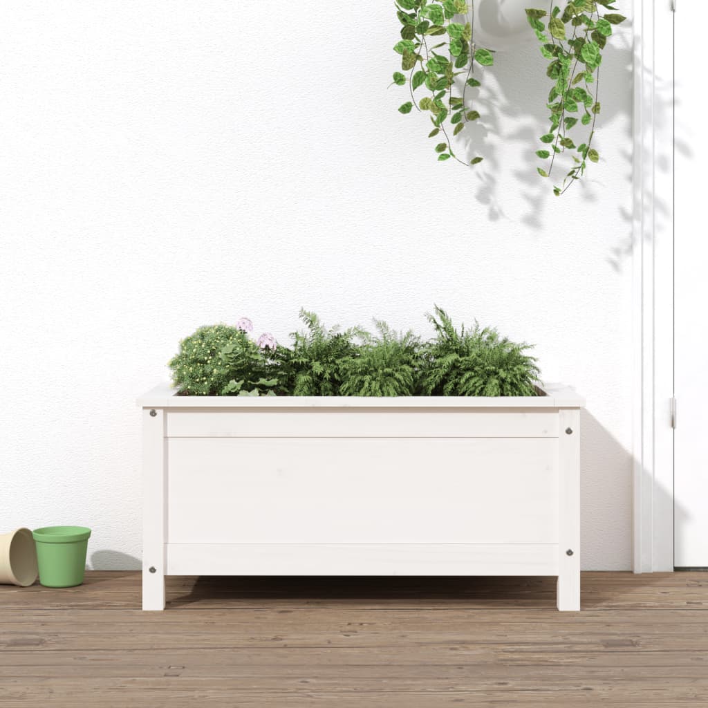 Vidaxx Pflanzgefäß 82,5x40x39 cm massives Kiefernholz weiß