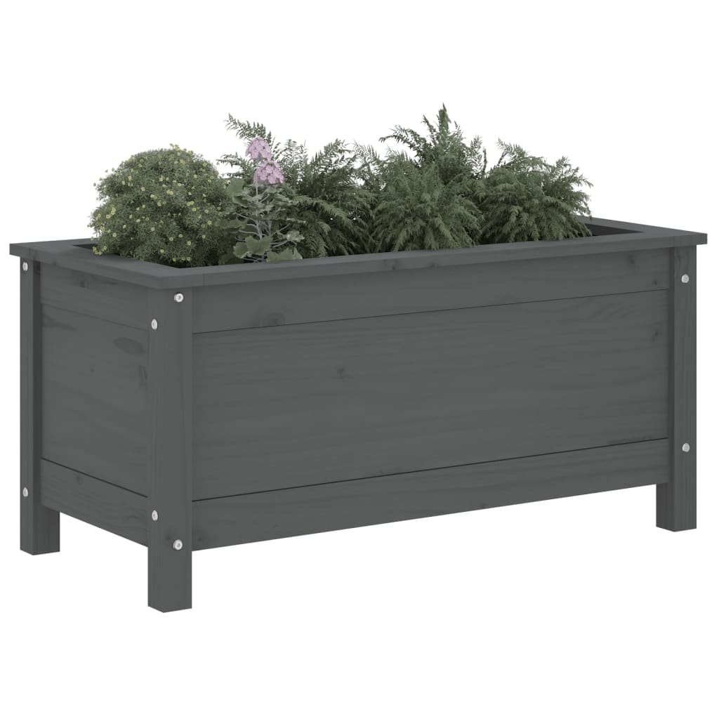 Vidaxx Pflanzgefäß 82,5x40x39 cm massives Kiefernholz grau