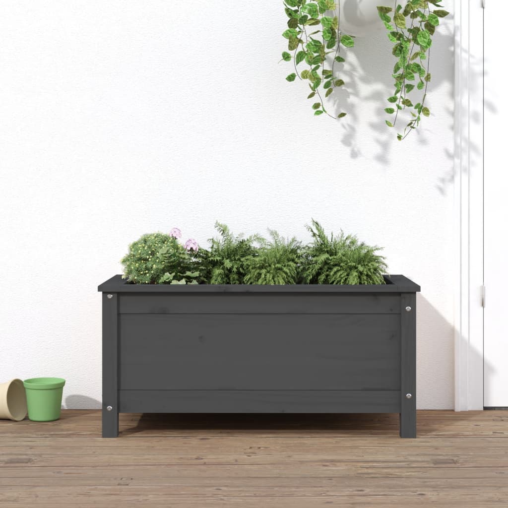 Vidaxx Pflanzgefäß 82,5x40x39 cm massives Kiefernholz grau