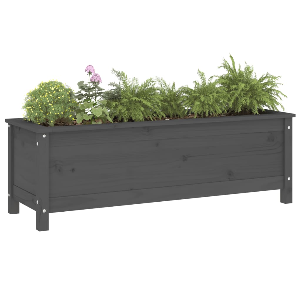 Vidaxx Pflanzgefäß erhöht 119,5x40x39 cm massives Kiefernholz grau