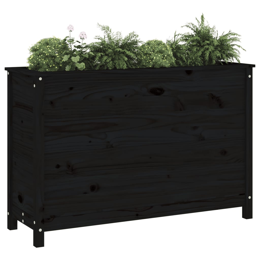 Vidaxx Pflanzgefäß erhöht 119,5x40x78 cm massives Kiefernholz schwarz