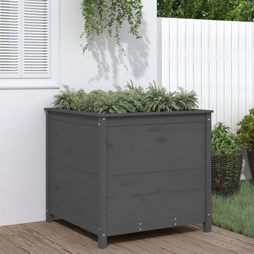 Vidaxx Pflanzgefäß 82,5x82,5x78 cm massives Kiefernholz grau