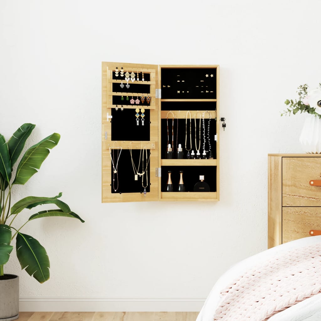 Vidaxx Schmuckschrank mit Spiegel zur Wandmontage 30x8,5x67 cm