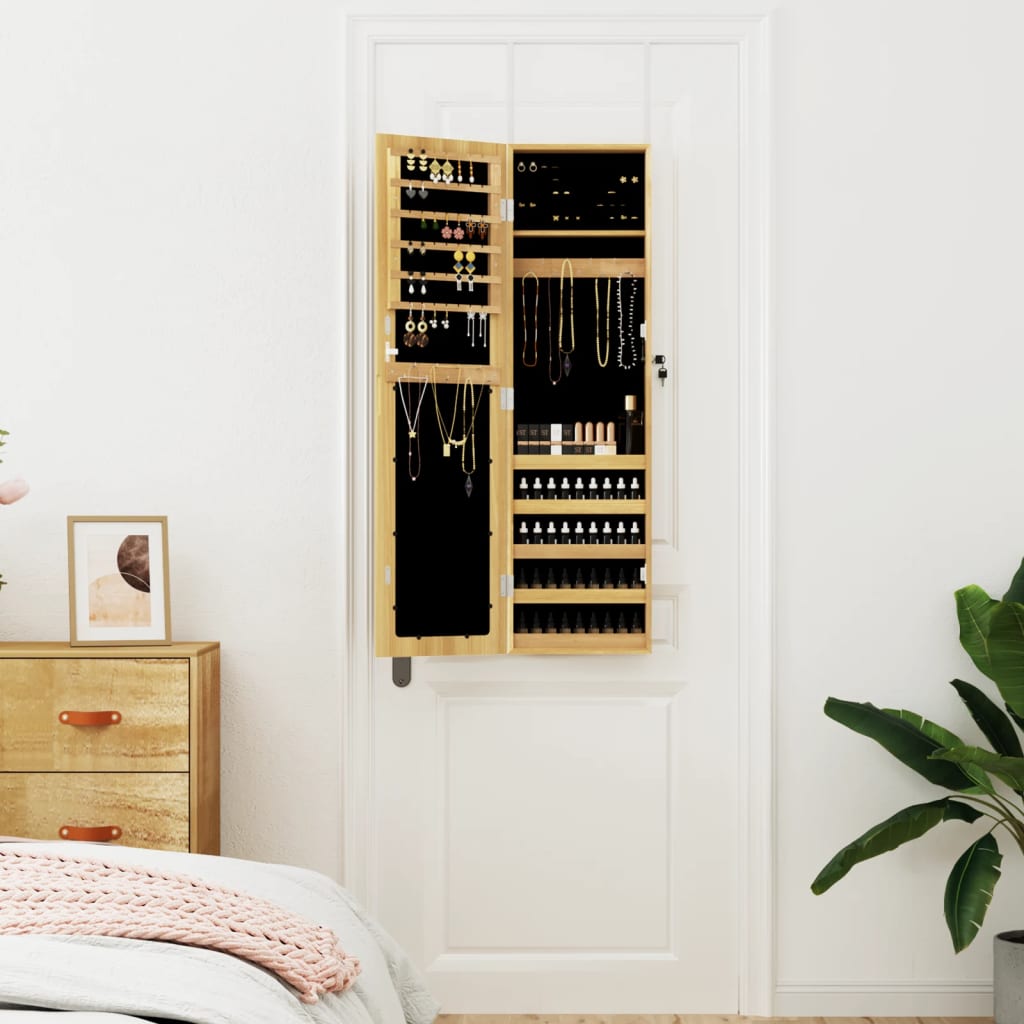 VidaXL Schmuckschrank mit Spiegel zur Wandmontage 30x8,5x106 cm