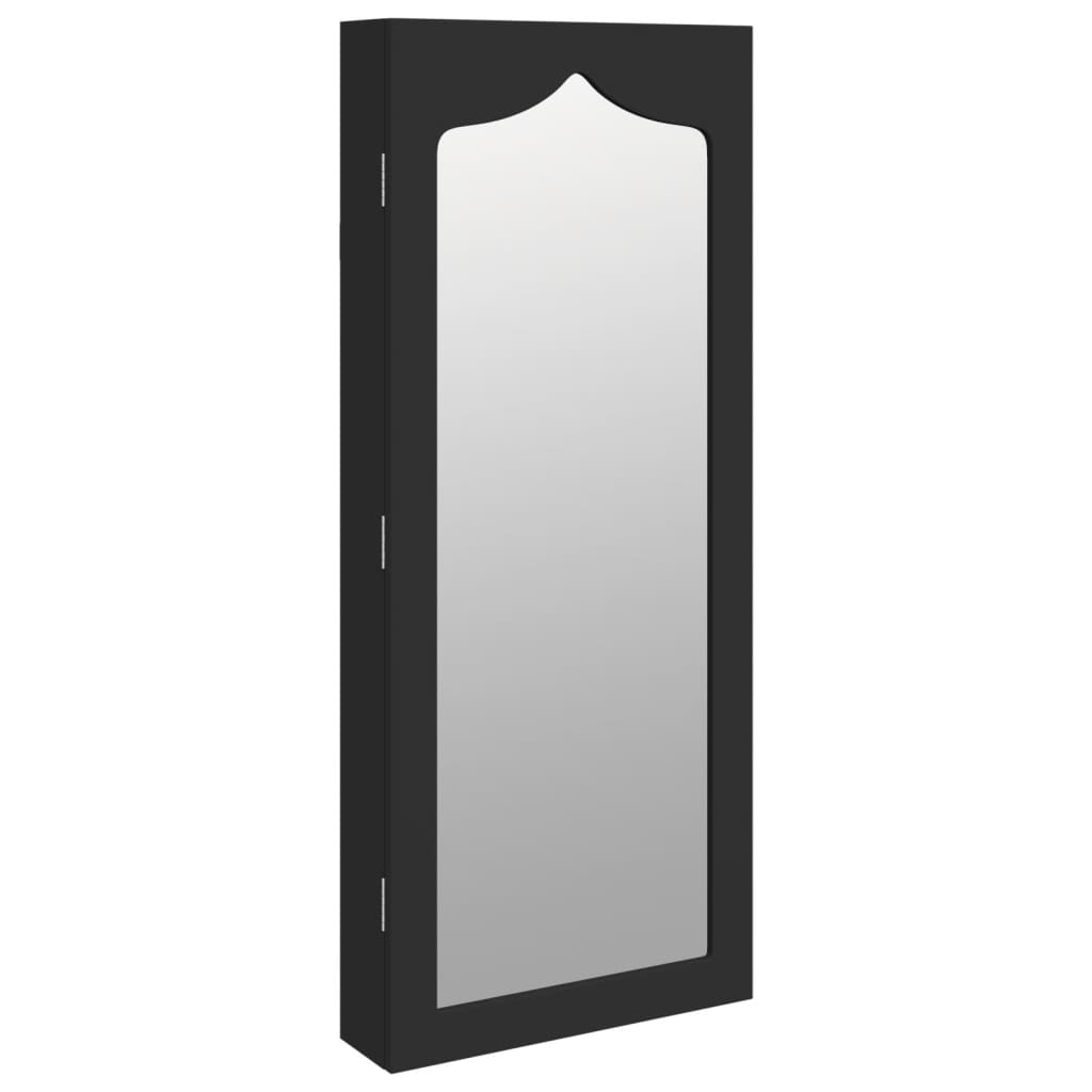 Vidaxx Schmuckschrank mit Spiegel zur Wandmontage 37,5x10x90 cm schwarz