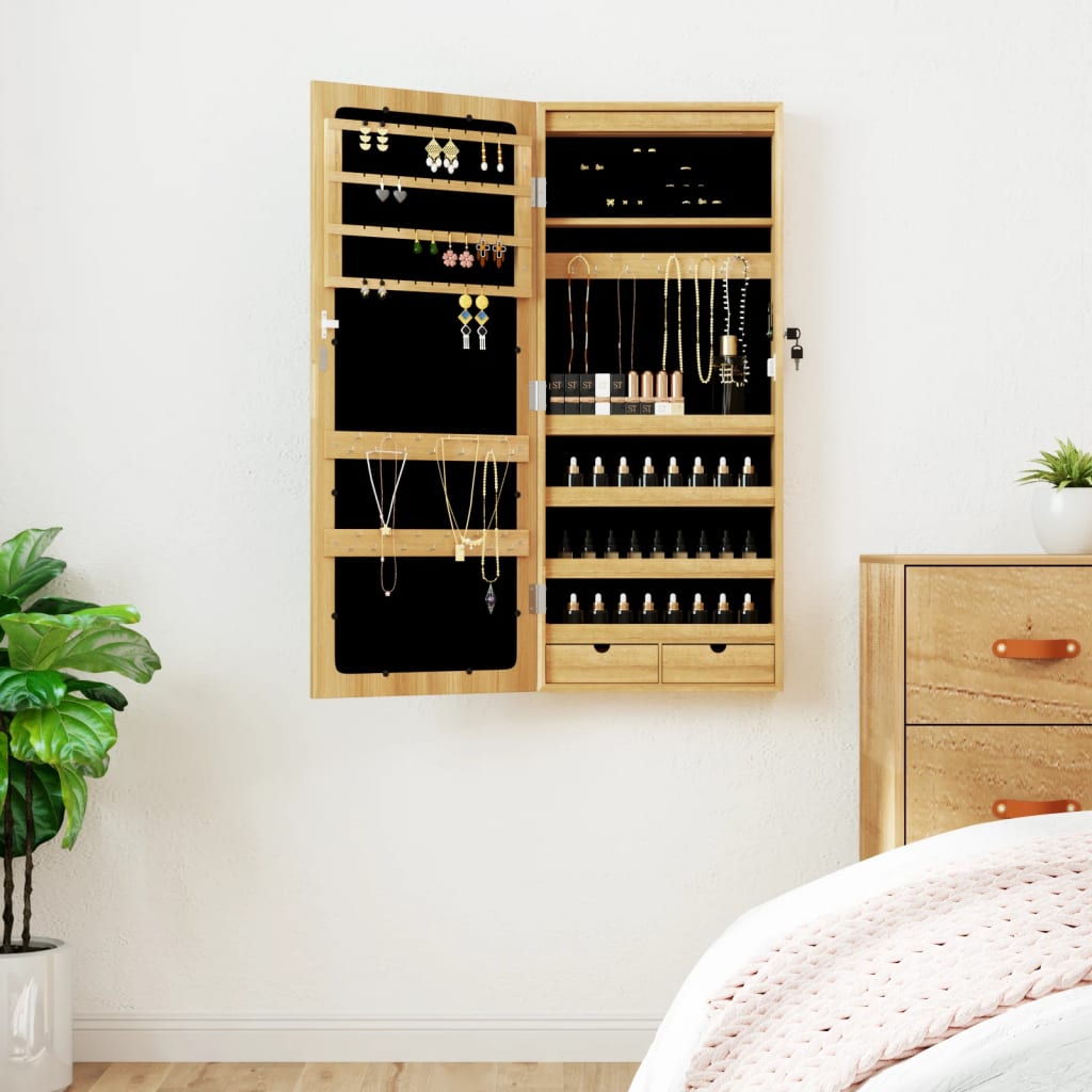 Vidaxx Schmuckschrank mit Spiegel und LED-Wandmontage