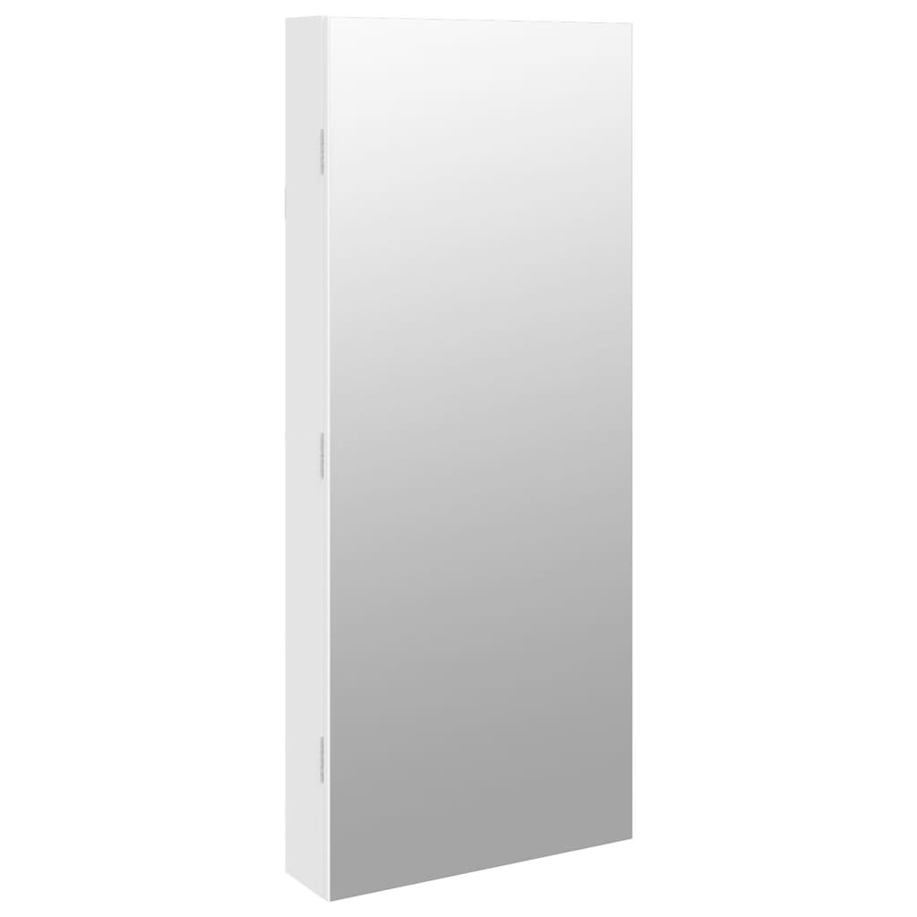Vidaxx Schmuckschrank mit Spiegel und LED-Wandmontage weiß