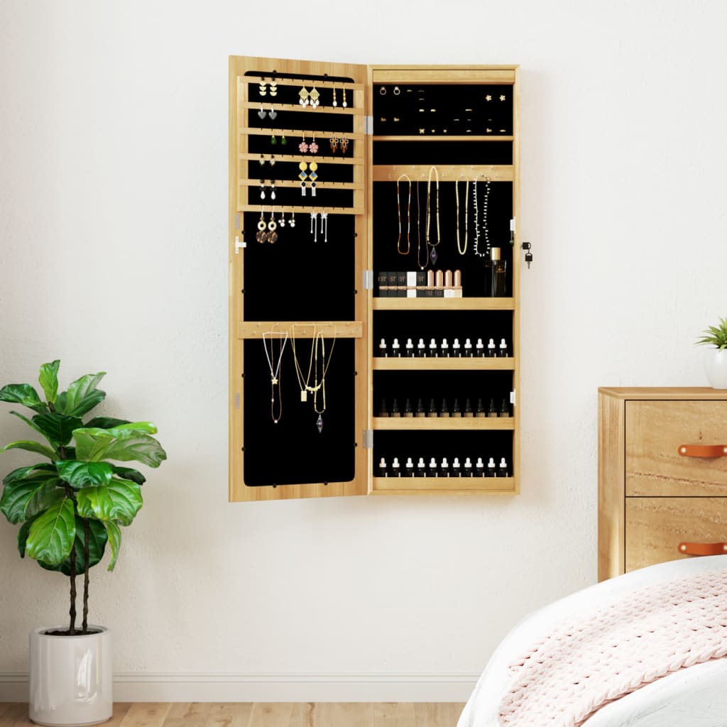 Vidaxx Schmuckschrank mit Spiegel und LED-Wandmontage