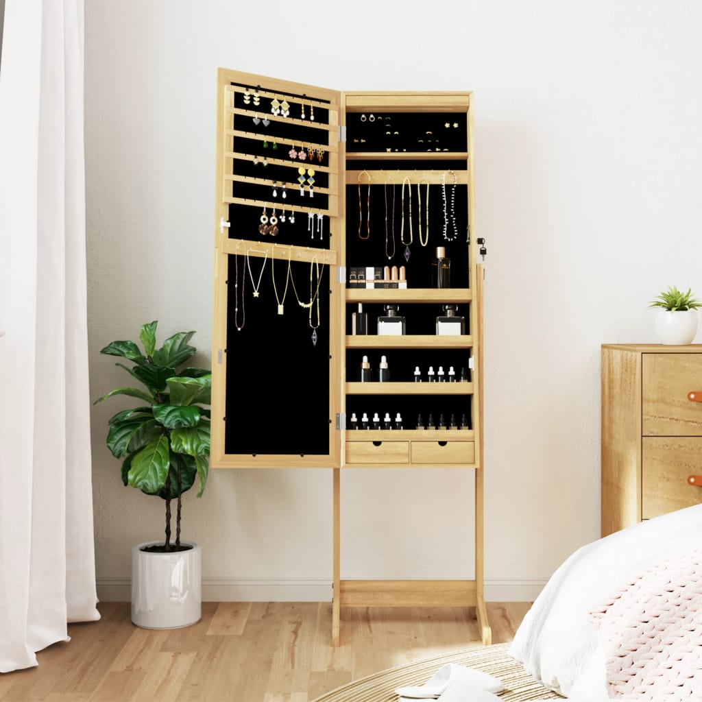 Vidaxx freistehender Schmuckschrank mit Spiegel und LED-Beleuchtung