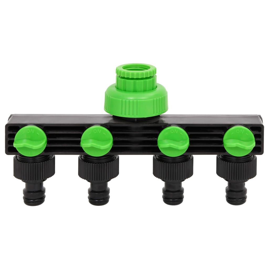 Vidaxx Wasserhahnadapter 4-Wege 19,5x6x11 cm ABS PP grün und schwarz