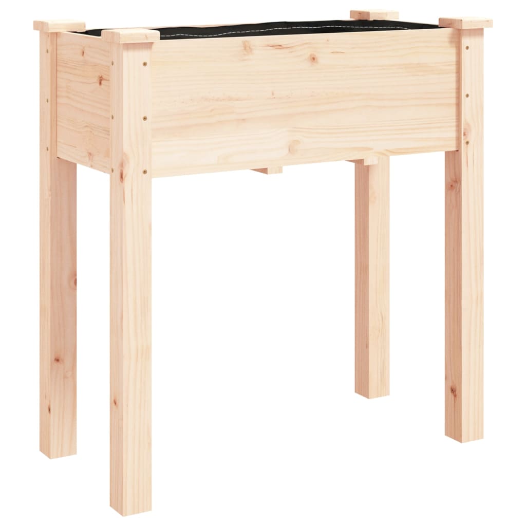 Vidaxx Pflanzgefäß mit Futter 71x37x76 cm aus massivem Kiefernholz