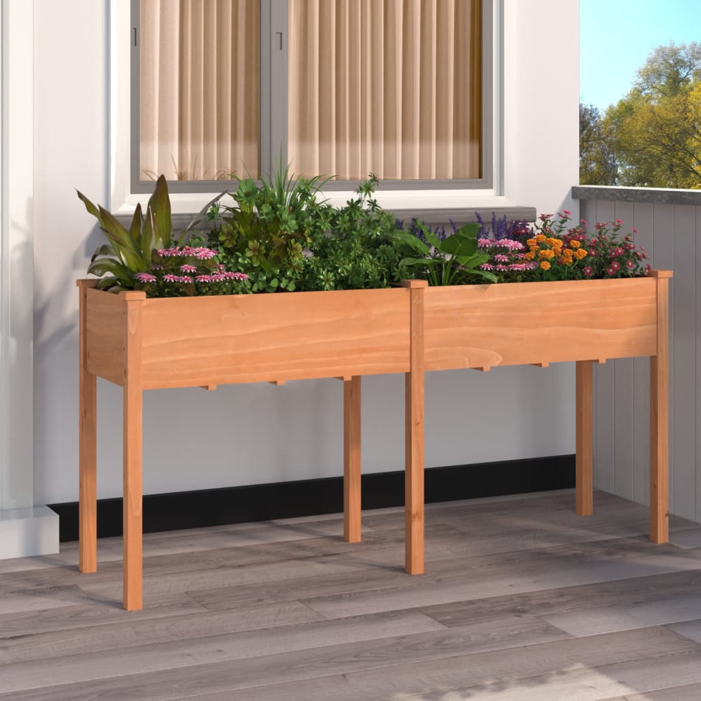 Vidaxx Pflanzgefäß mit Futter 161x45x76 cm massives Kiefernholz braun
