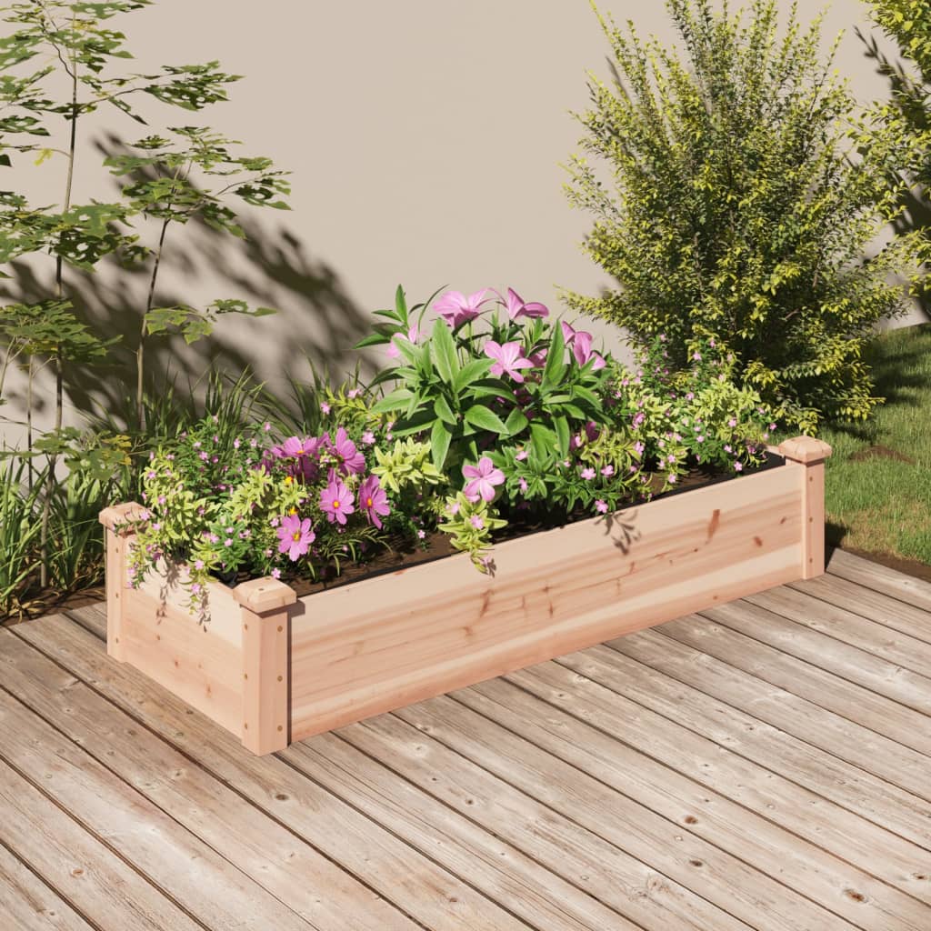 Vidaxx Pflanzgefäß erhöht mit Futter 120x45x25 cm aus massivem Kiefernholz