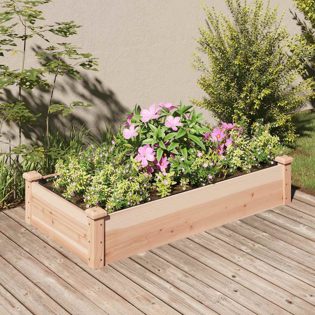 Vidaxx Pflanzgefäß erhöht mit Futter 120x60x25 cm aus massivem Kiefernholz
