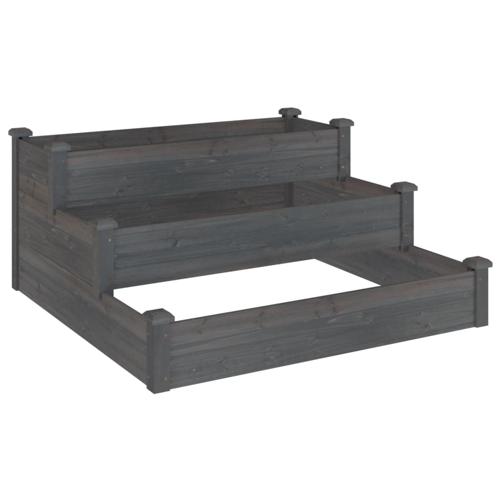 Vidaxx Pflanzkübel erhöht 120x120x56 cm massives Kiefernholz grau