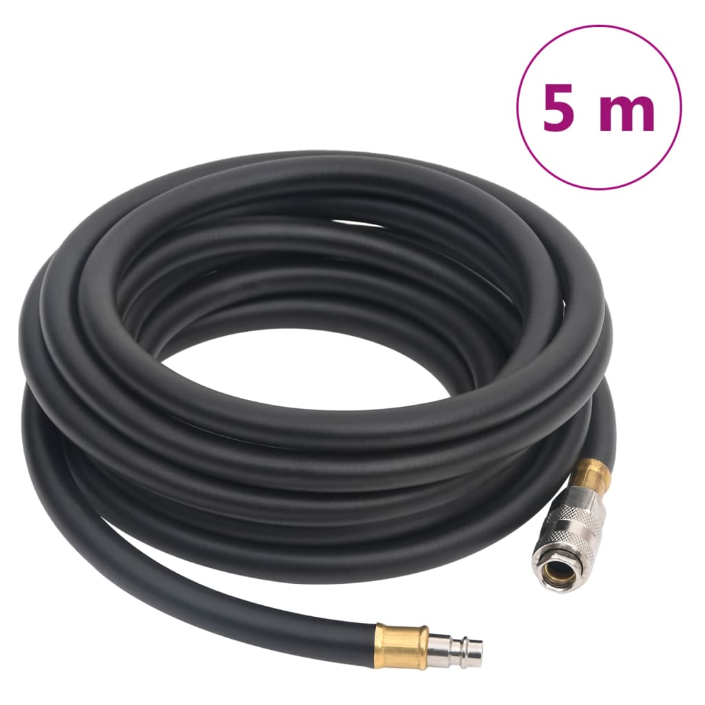 Vidaxx Luftschlauch Hybrid 0,6'' 5 m Gummi und PVC schwarz