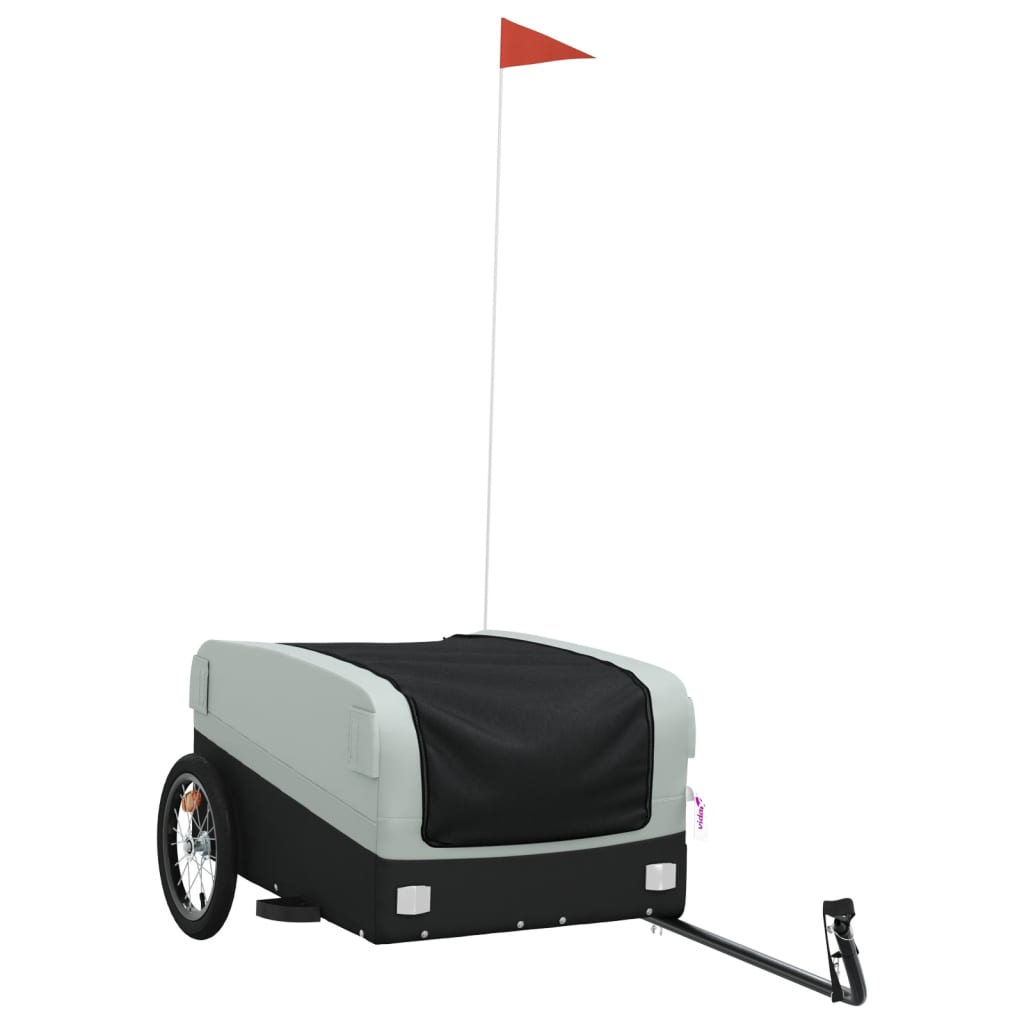 Vidaxl Fahrradanhänger 45 kg Eisen schwarz und grau