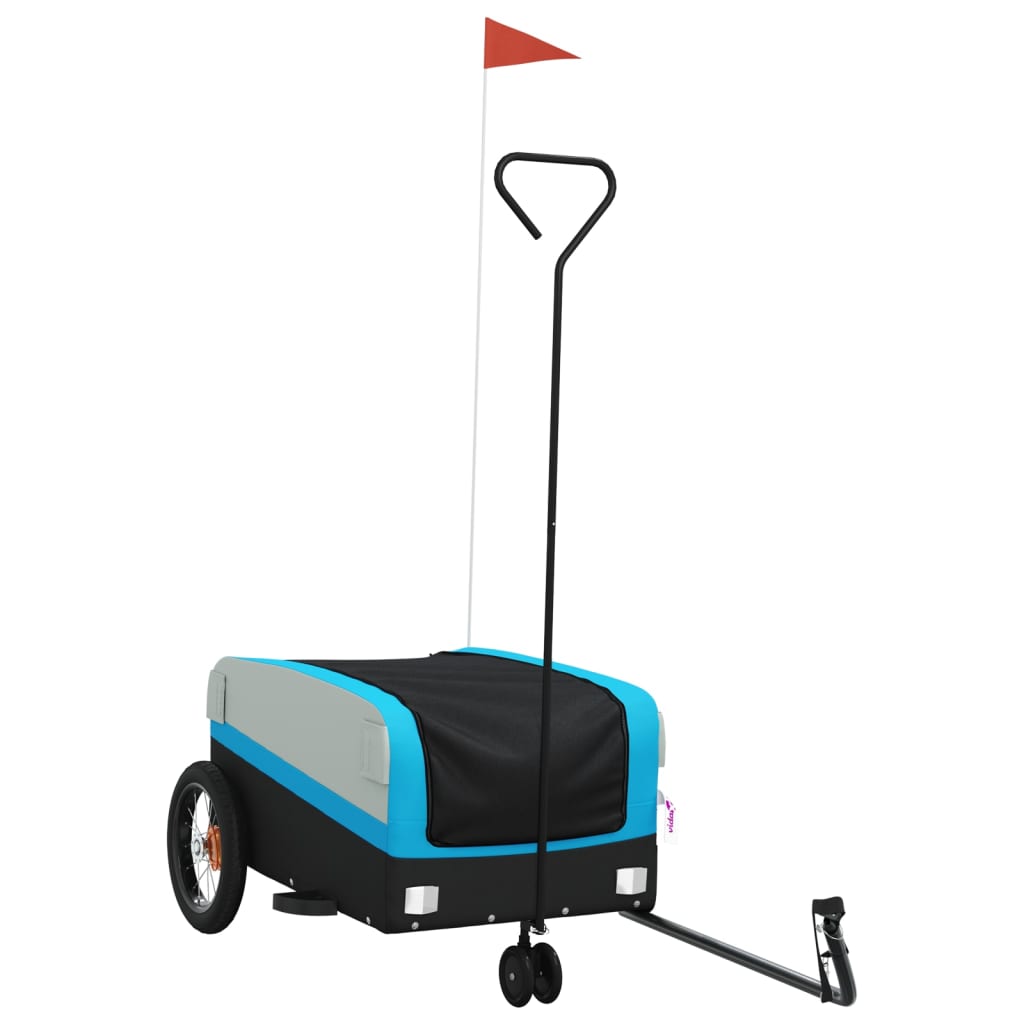 VidaXL Fahrradanhänger 30 kg Eisen schwarz und blau