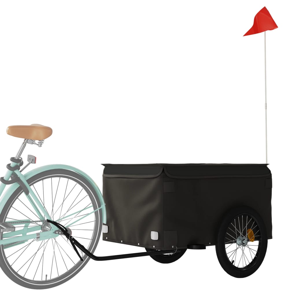 Vidaxl Fahrradanhänger 45 kg Eisen schwarz