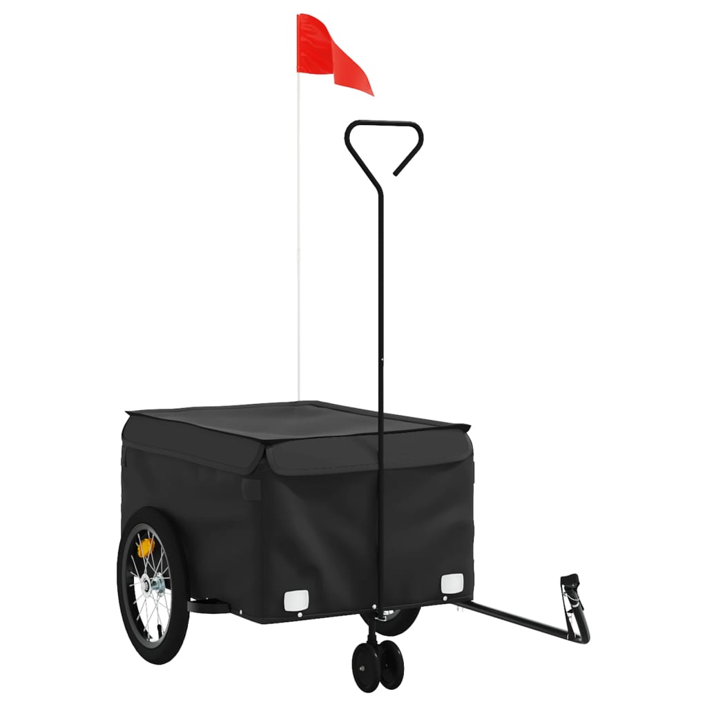 VidaXL Fahrradanhänger 45 kg Eisen schwarz