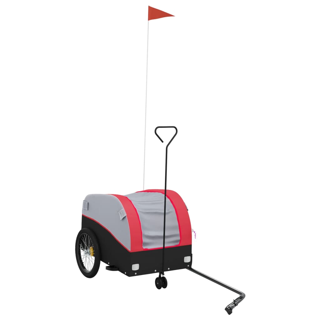 VidaXL Fahrradanhänger 30 kg Eisen schwarz und rot