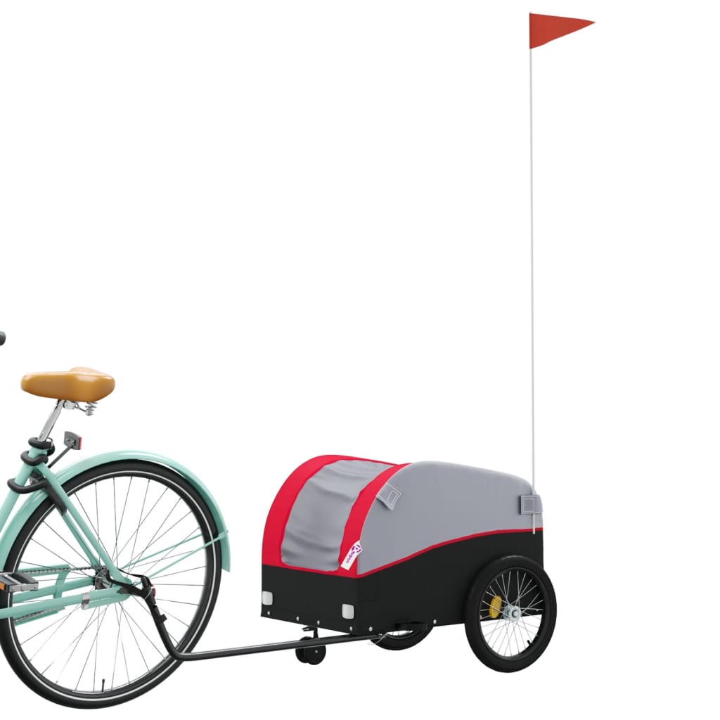 VidaXL Fahrradanhänger 30 kg Eisen schwarz und rot