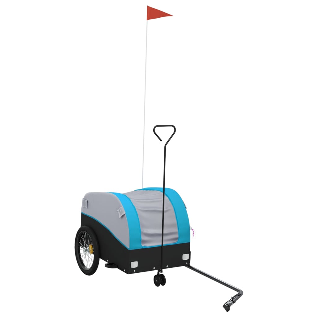 VidaXL Fahrradanhänger 30 kg Eisen schwarz und blau