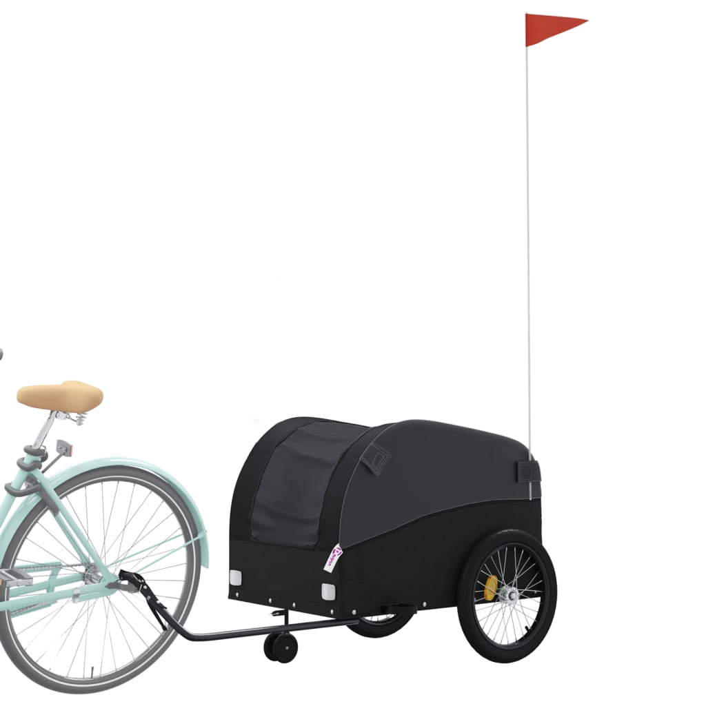 VidaXL Fahrradanhänger 45 kg Eisen schwarz