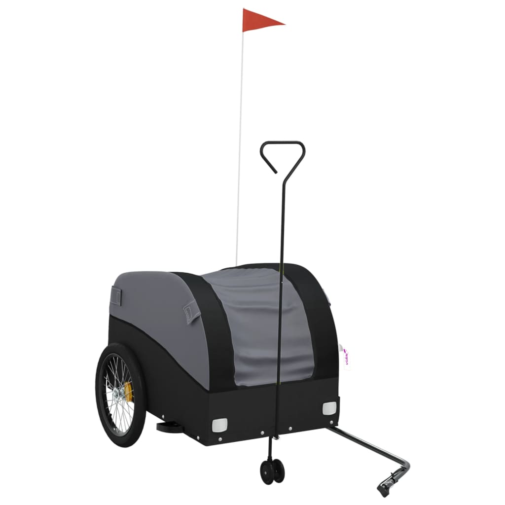 VidaXL Fahrradanhänger 45 kg Eisen schwarz