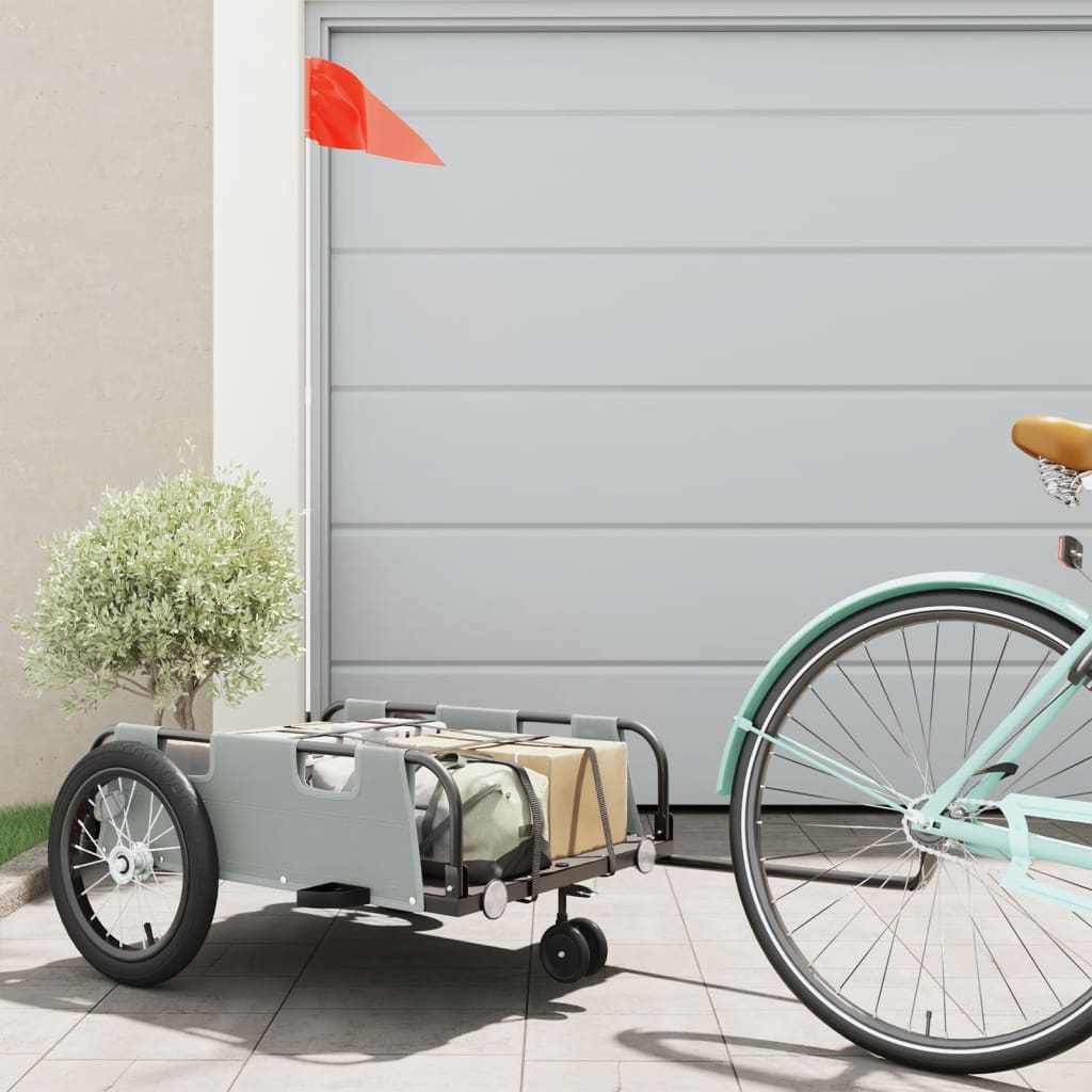 Vidaxl Fahrradanhänger Oxford-Stoff und Eisengrau