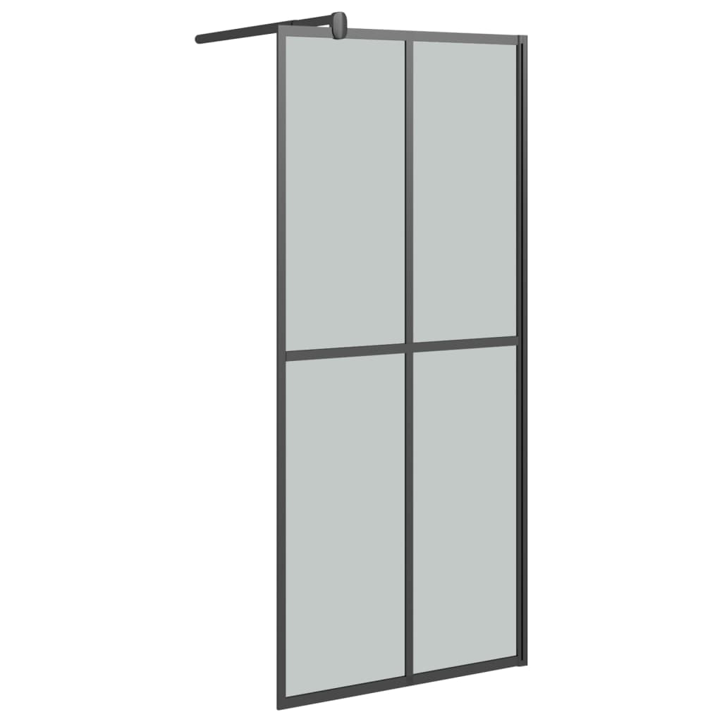 VidaXL Walk-in Duschabtrennung mit Ablage 80x195 cm ESG-Glas Aluminium schwarz