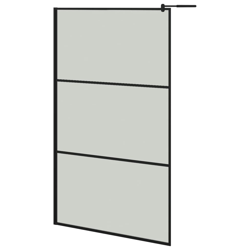 VidaXL Walk-In Duschabtrennung mit Ablage 115x195 cm ESG Glas Aluminium schwarz