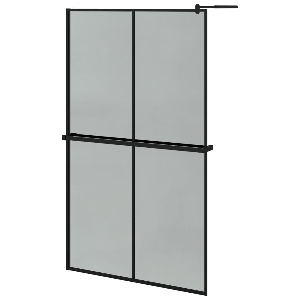 VidaXL Walk-in Duschabtrennung mit Ablage 118x190 cm ESG Glas Aluminium schwarz