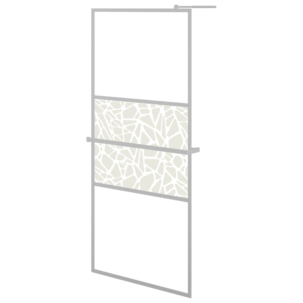 VidaXL Walk-In Duschabtrennung mit Ablage 100x195 cm ESG Glas Aluminium Chrom