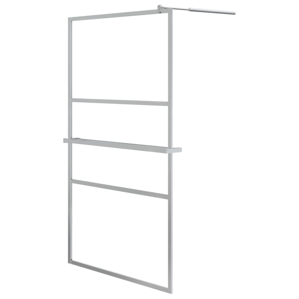 VidaXL Walk-In Duschabtrennung mit Ablage 115x195 cm ESG Glas Aluminium Chrom