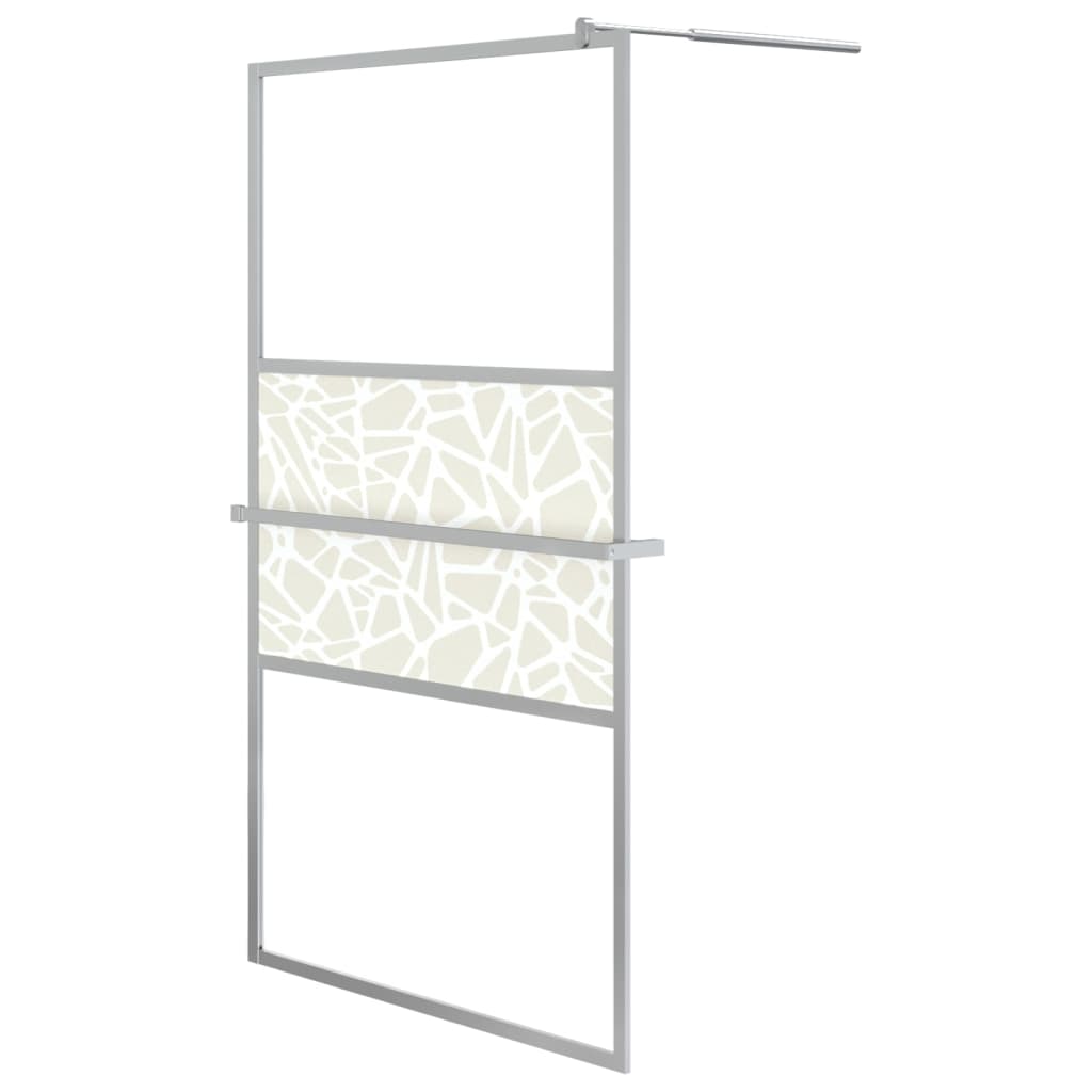 VidaXL Walk-In Duschabtrennung mit Ablage 115x195 cm ESG Glas Aluminium Chrom