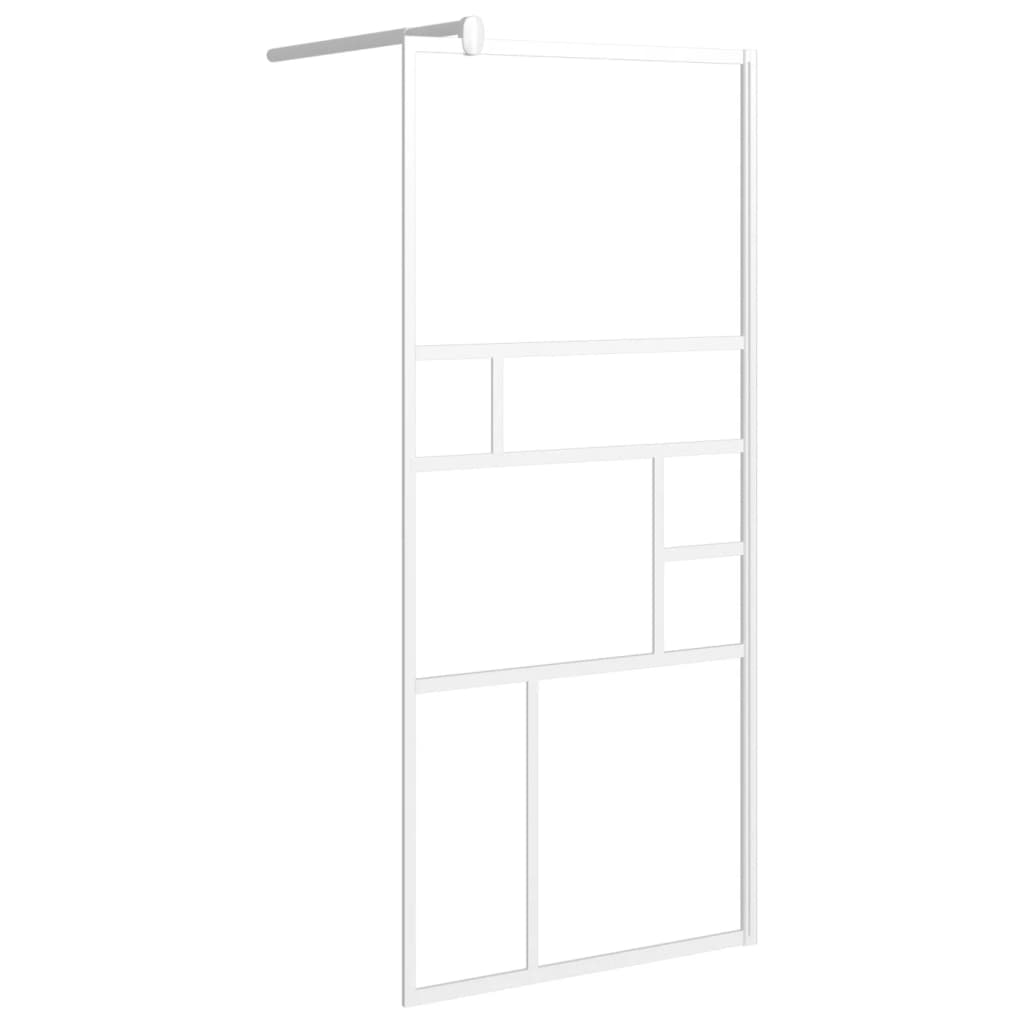 VidaXL Walk-In Duschabtrennung mit Ablage 90x195 cm ESG Glas Aluminium weiß