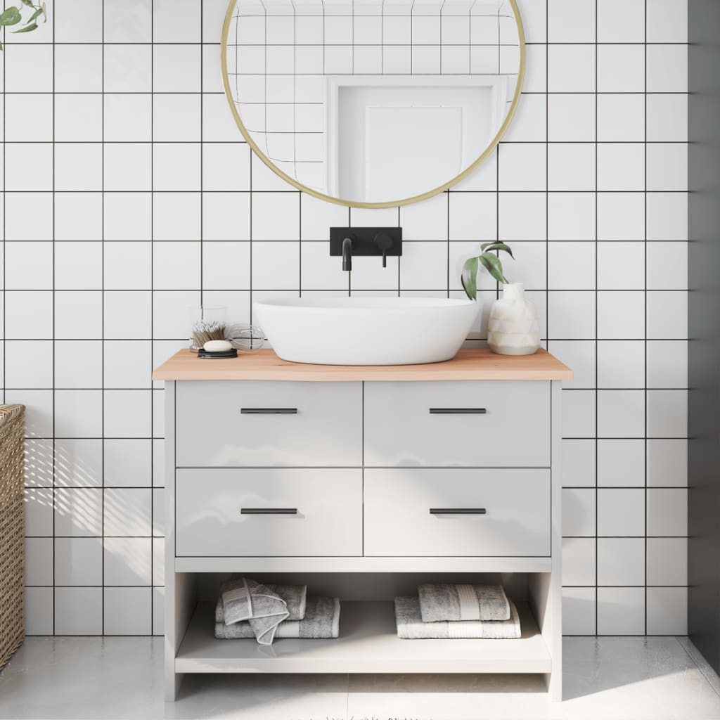 Vidaxx Waschtischplatte 100x40x2 cm unbehandeltes Massivholz
