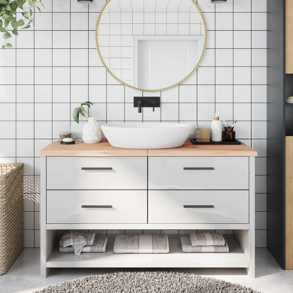 Vidaxx Waschtischplatte 140x60x (2-4) cm unbehandeltes Massivholz