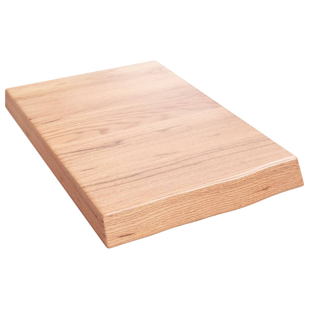 Vidaxx Waschtischplatte 40x60x (2-6) cm, behandeltes Massivholz hellbraun